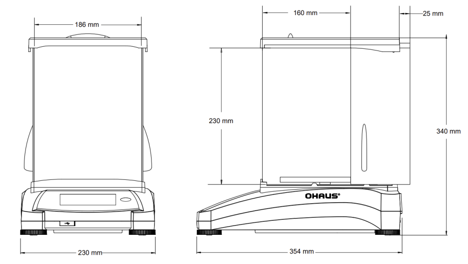 Ohaus AX623 Model Hassas Terazi | 620 g Kapasiteli, 1 mg Hassasiyetli Laboratuvar Terazisi