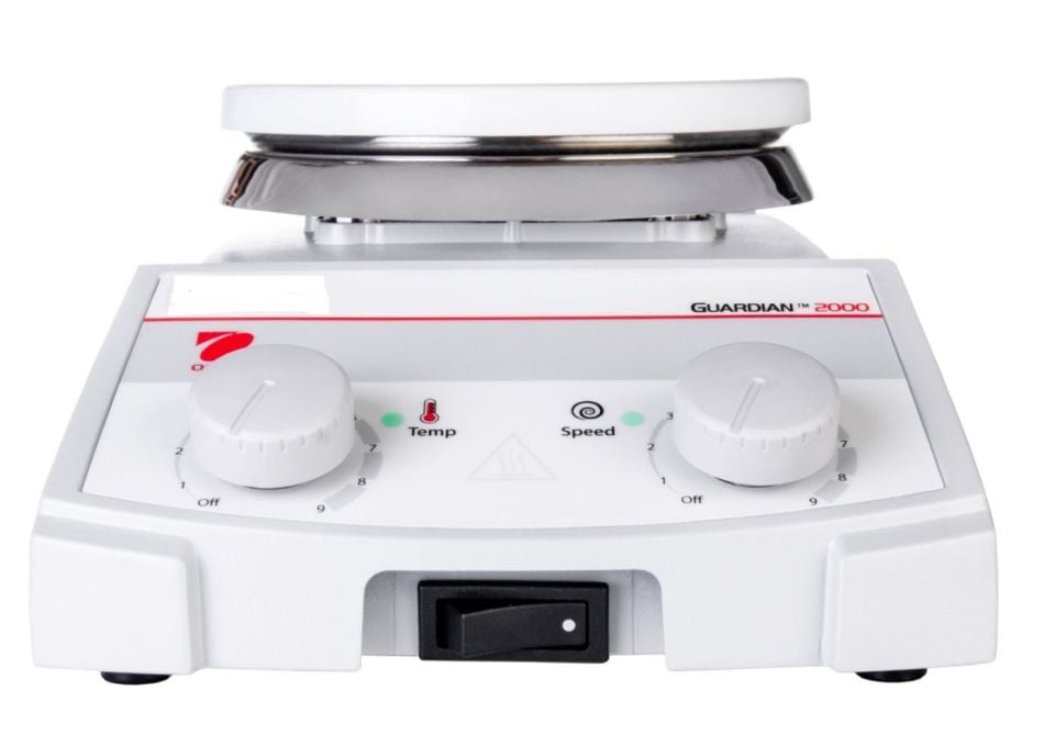 Ohaus Guardian 2000 Serisi e-G21HSRDS Model Analog Isıtıcılı Manyetik Karıştırıcı, 200-1600 rpm, 50-380°C, 15L Kapasite, 135 mm Seramik Plate