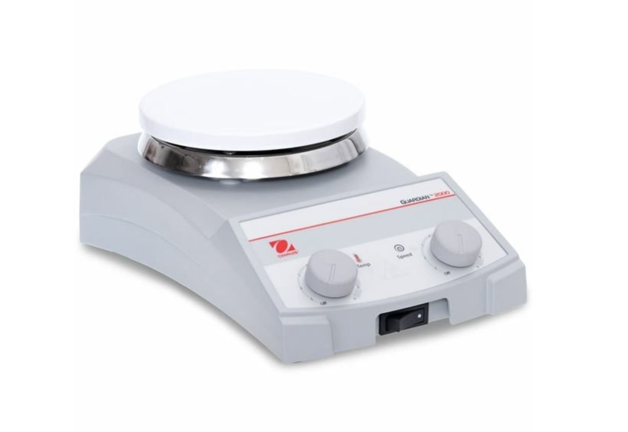Ohaus Guardian 2000 Serisi e-G21HSRDS Model Analog Isıtıcılı Manyetik Karıştırıcı, 200-1600 rpm, 50-380°C, 15L Kapasite, 135 mm Seramik Plate