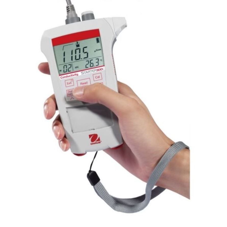 Ohaus Starter 300 ST300C-G Model Portatif İletkenlik Ölçer; 00.0 μS/cm – 199.9 mS/cm;  0 – 100°C;  0.1 mg/L – 199.9 g/L (TDS)