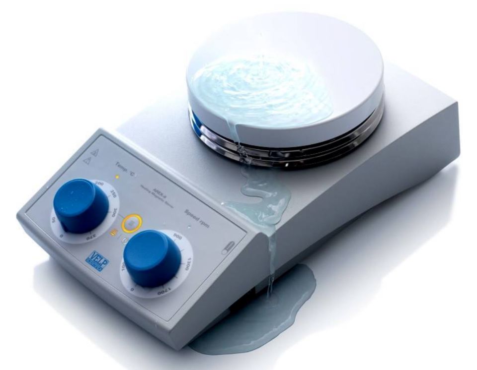 Velp Arex 6 Model Analog Isıtıcılı Manyetik Karıştırıcı, Seramik Kaplama, 20 L, 1700 rpm, Oda Sıcaklığı-370°C