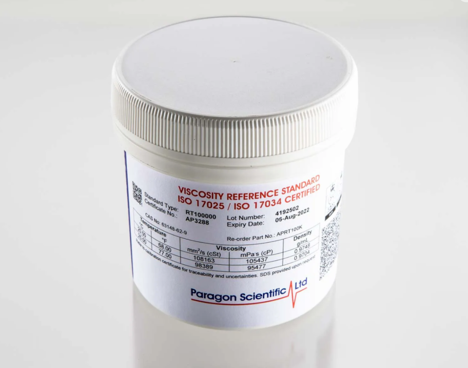 Anton Paar Silikon Viskozite Standardı AP RT100000 RT100k 600 ml - 111 / 100 Pa.s at 20 / 25 °C