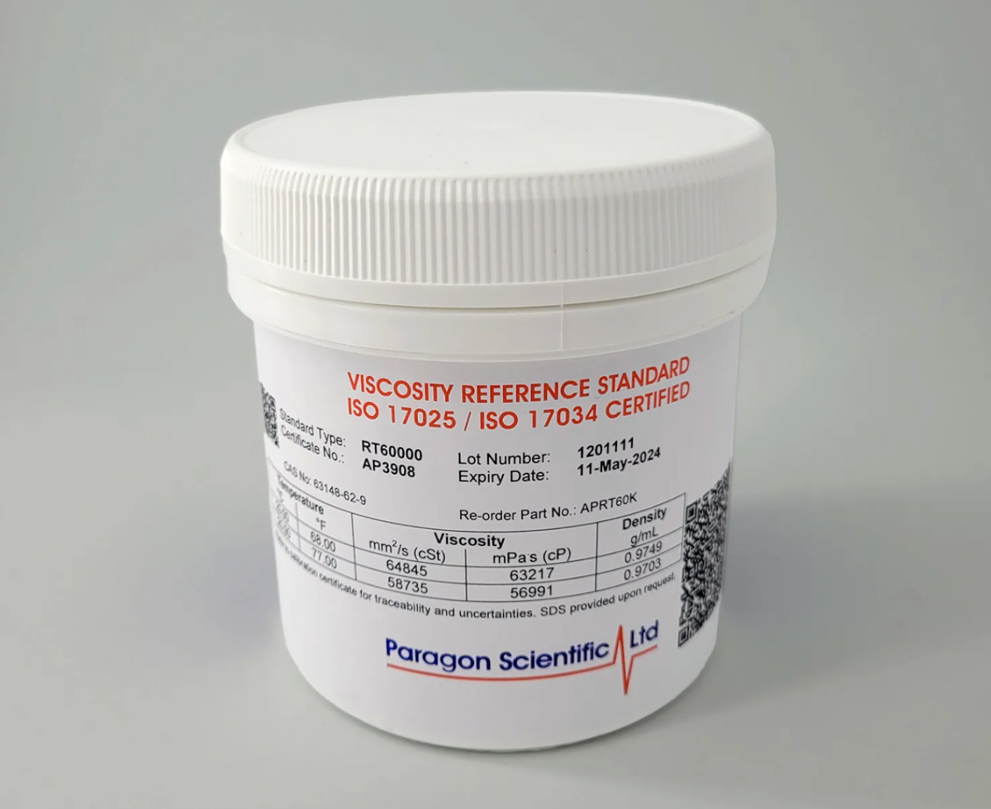 Anton Paar Silikon Viskozite Standardı AP RT60000 RT60k 600 ml - 66 / 60 Pa.s at 20 / 25 °C