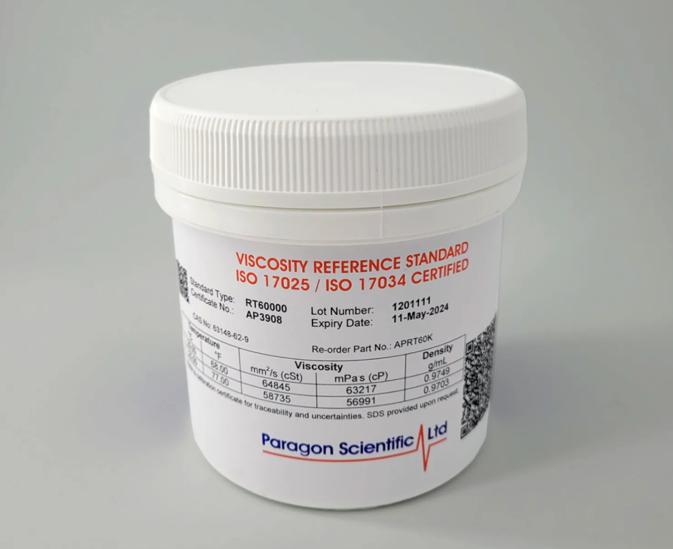Anton Paar Silikon Viskozite Standardı AP RT60000 RT60k 600 ml - 66 / 60 Pa.s at 20 / 25 °C