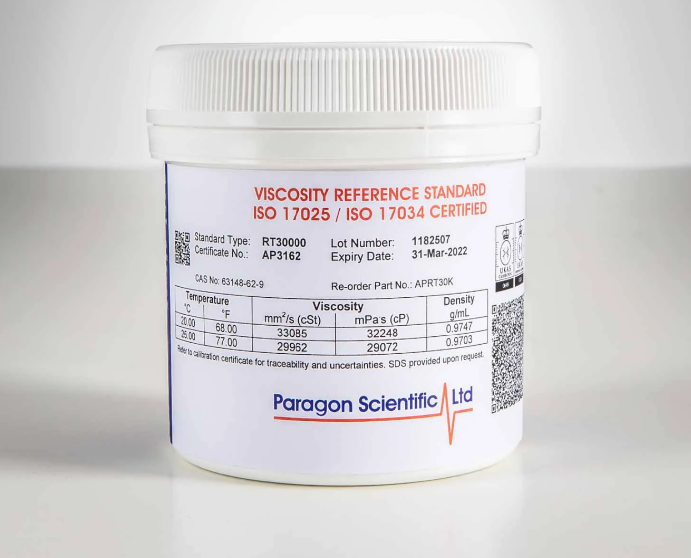 Anton Paar Silikon Viskozite Standardı AP RT30000 RT30k 600 ml - 33 / 30 Pa.s at 20 / 25 °C