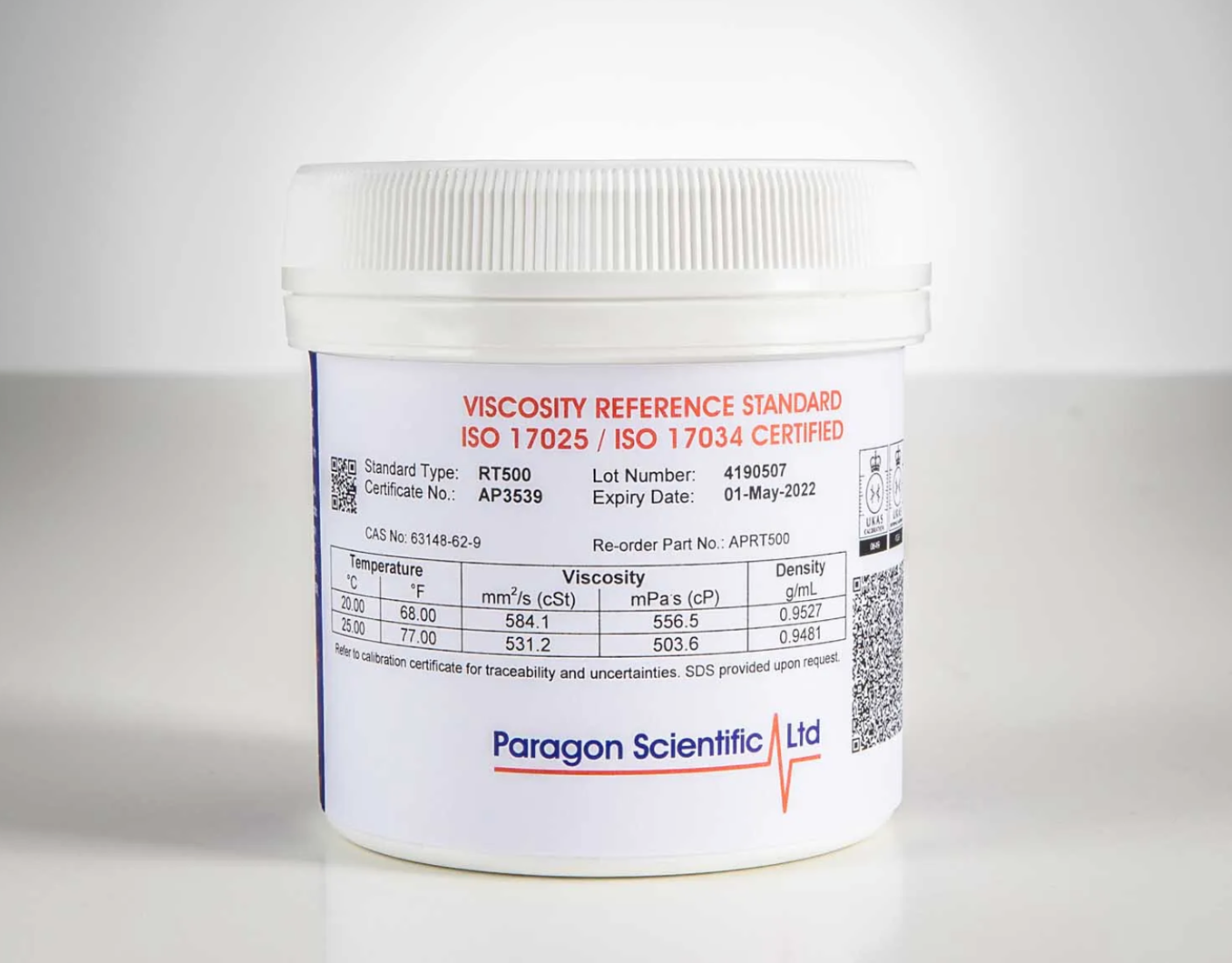Anton Paar Silikon Viskozite Standardı AP RT500 600 ml - 554 / 501 mPa.s at 20 / 25 °C