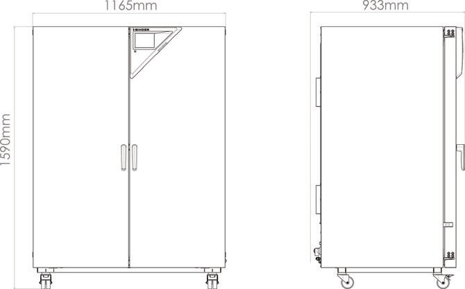 Binder M720 Model Basınçlı Isı Dolaşımlı ve Gelişmiş Program Fonksiyonlu Kurutma ve Isıtma Etüvü, 735 Litre, Ortam Sıcaklığı+14 - 300°C