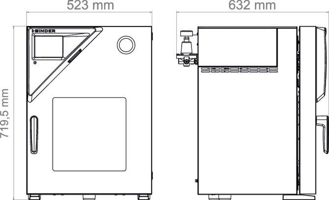 Binder VDL23 Model Yanıcı Solventler için Vakumlu Etüv, 24 Litre, Ortam Sıcaklığı+9 - 110°C