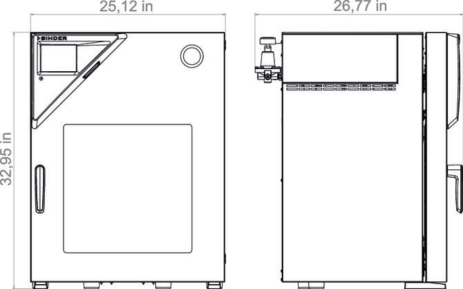 Binder VDL56 Model Yanıcı Solventler için Vakumlu Etüv, 55 Litre, Ortam Sıcaklığı+9 - 110°C