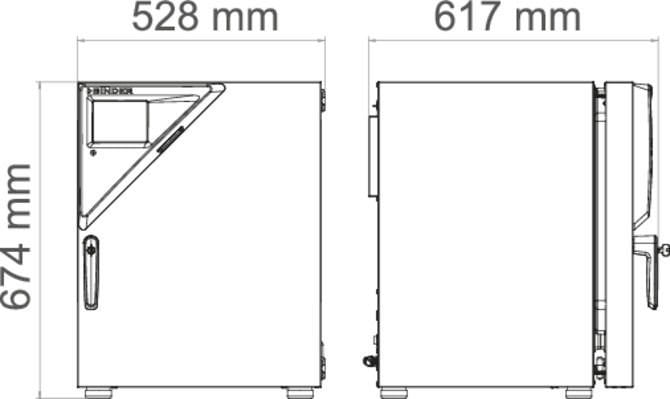 Binder CB 56 Model Sıcak Hava Sterilizasyonlu CO2 İnkübatörü, 53 Litre, Ortam Sıcaklığı+4-60°C