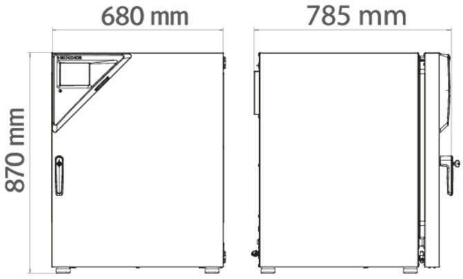 Binder CB170 Model Sıcak Hava Sterilizasyonlu, Oksijen Kontrollü CO2 İnkübatörü, 170 Litre, Ortam Sıcaklığı+6-60°C