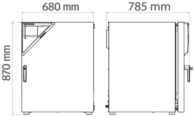 Binder CBF170 Model Sıcak Hava Sterilizasyonlu, Oksijen ve Nem Kontrollü CO2 İnkübatörü, 170 Litre, Ortam Sıcaklığı+6-60°C