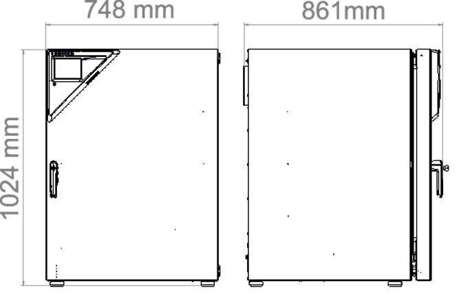 Binder CBF260 Model Sıcak Hava Sterilizasyonlu, Oksijen & Nem Kontrollü ve Hücre Terapisi Bölümlendirmeli CO2 İnkübatörü, 267 Litre, Ortam Sıcaklığı+6-60°C