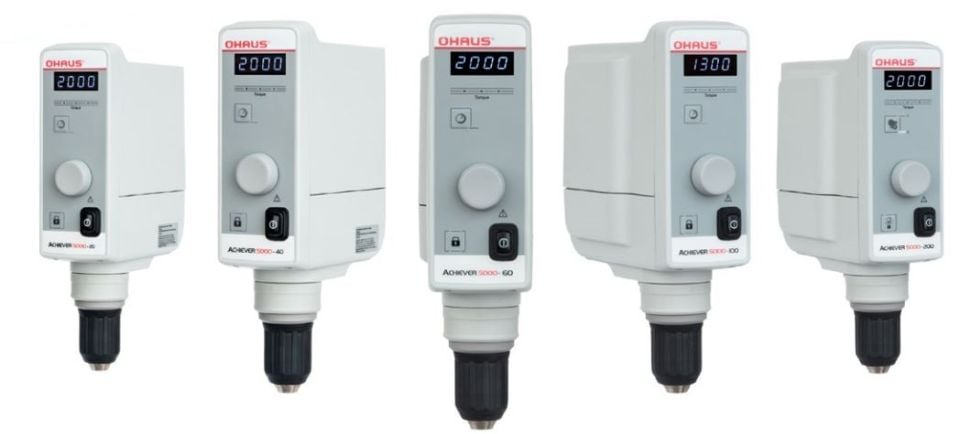 Ohaus Achiever™ 5000 e-A51ST020 Model Mekanik Karıştırıcı, 25L, 2000 rpm, 10,000 mPas (Klamp, Stant, Uç Dahil)