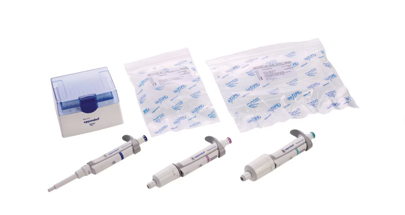 Eppendorf Research® Plus Otomatik Pipet Seti: 100 – 1,000 µL, 0.5-5 mL, 1-10 mL Kutulu Uçları ile Komple Set – Option 3