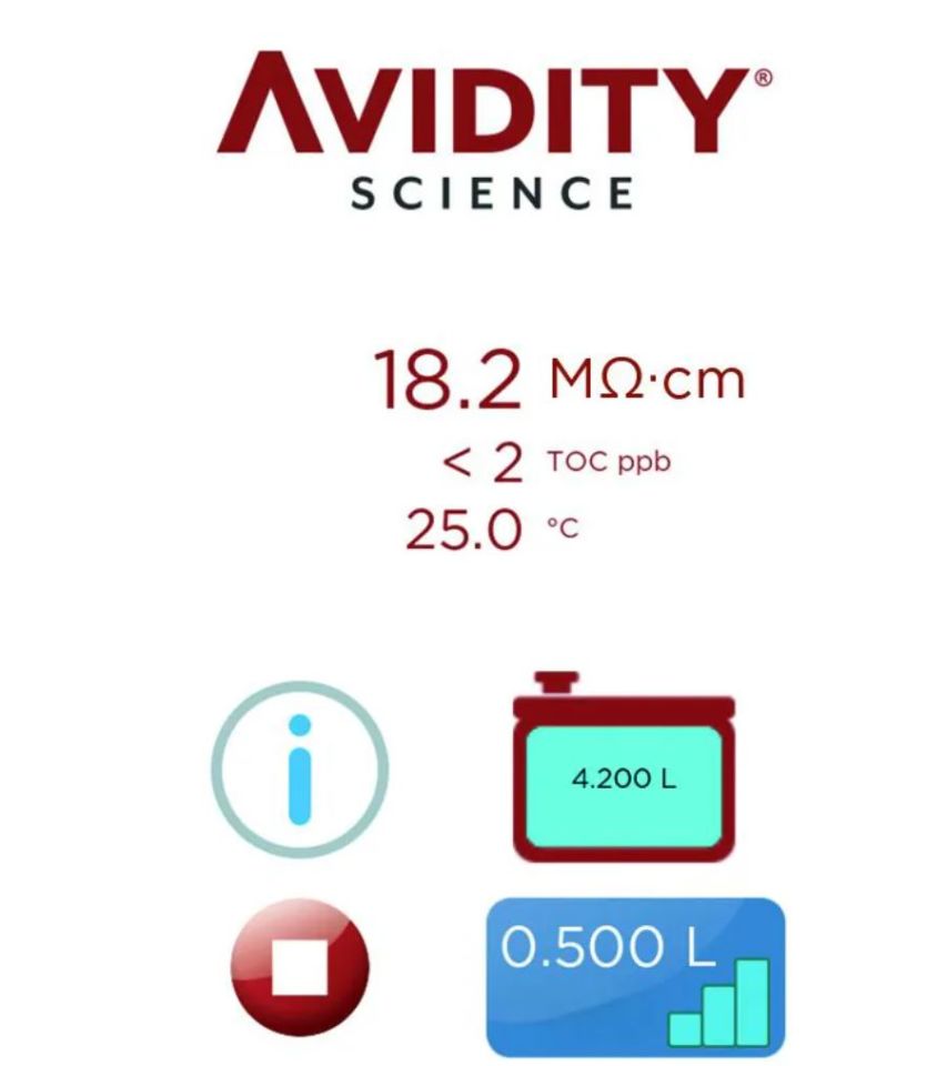 Avidity Science Solo™ S UVLED Model Ultra Saf Su Saflaştırma Sistemi, Tip 1