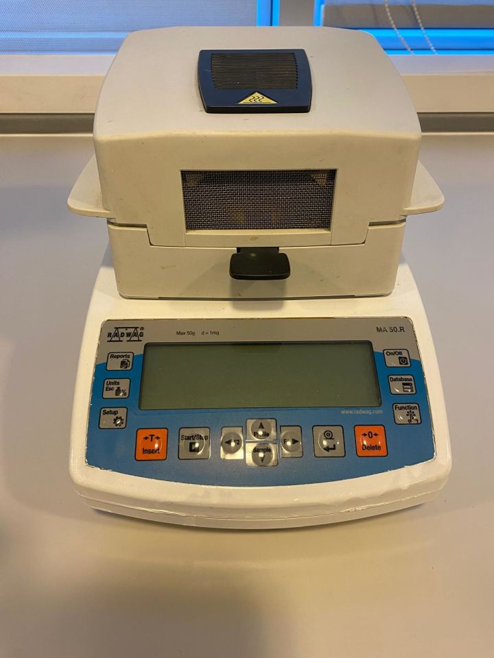 Radwag MA 50.R Model Nem Tayin Cihazı, 50 g kapasite, 1 mg doğruluk, 250°C (Yenilenmiş 2. el)