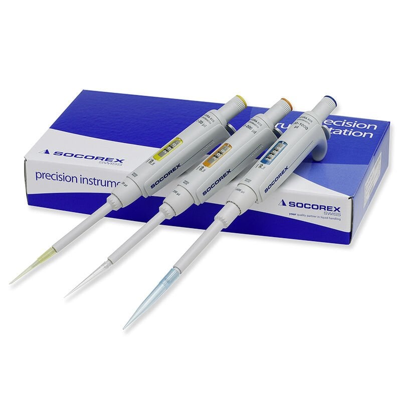 Socorex Acura 835 Model Ayarlı Makro Otomatik Pipet, 0.2 - 2 mL