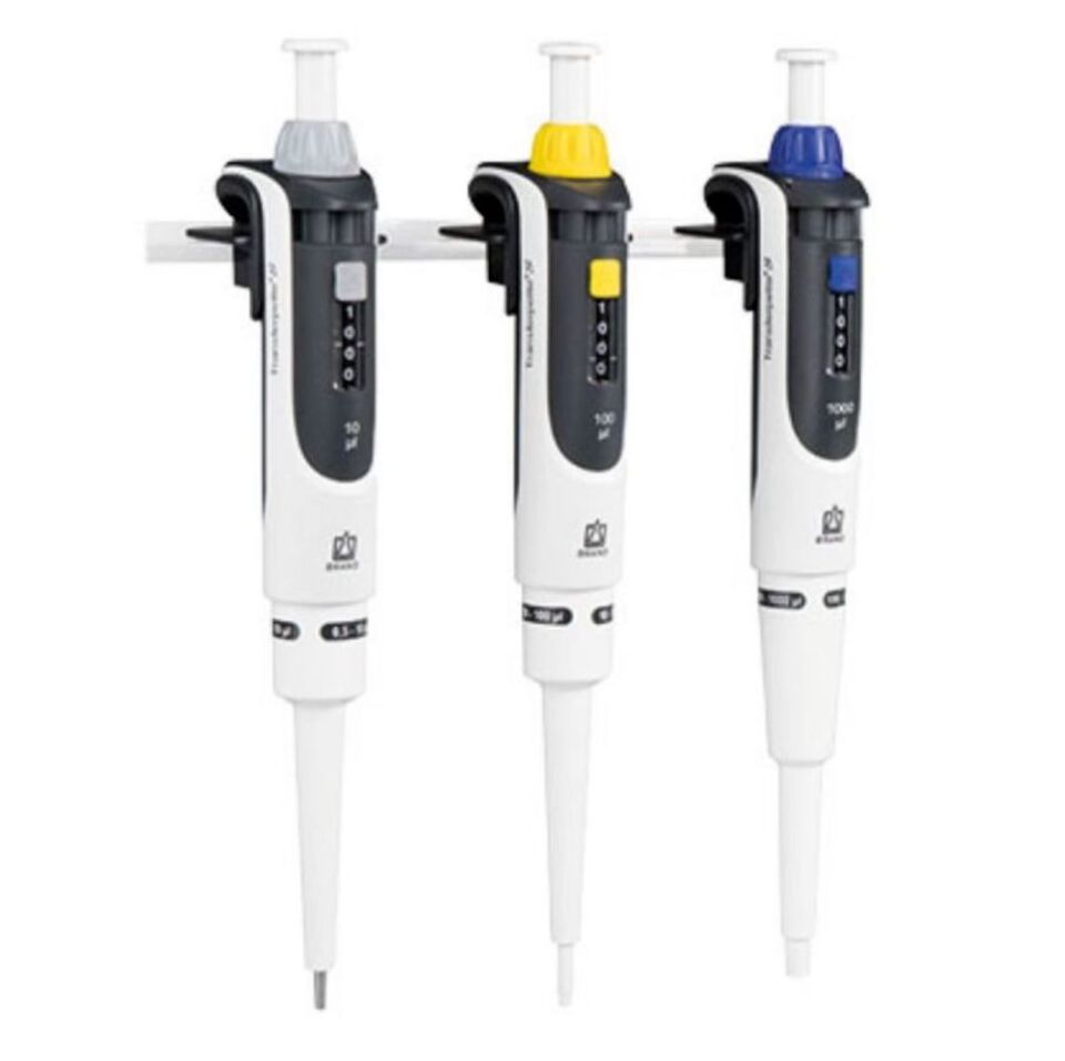 Brand Transferpette® S 705890 Starter-kit Micro Model Tek Kanallı Ayarlanabilir Mikropipet Seti, 3 pipet: D-2,5 (0,1-2,5µl), D-10 (0,5-10µl), D-100 (10-100µl)
