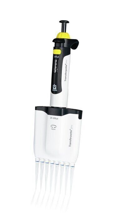 Brand Transferpette Pro-8 Model 8 Kanallı Ayarlanabilir Mikropipet, 20 - 200 µl (706910)