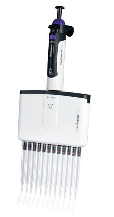 Brand Transferpette Pro-12 Model 12 Kanallı Ayarlanabilir Mikropipet, 5 - 50 µl (706926)