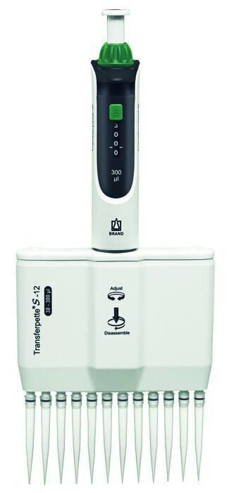 Brand Transferpette S-12 M12-100 Model 12 Kanallı Ayarlanabilir Mikropipet, 10 - 100 µl (705928)