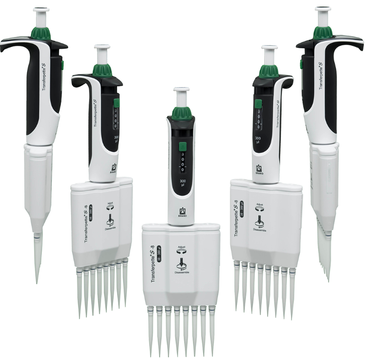 Brand Transferpette S-8 M8-10 Model 8 Kanallı Ayarlanabilir Mikropipet, 0,5 - 10 µl (705900)