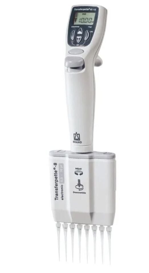 Brand Transferpette-8 Elektronik 8 Kanallı Ayarlanabilir Mikropipet, 5 - 100 µl (705403)