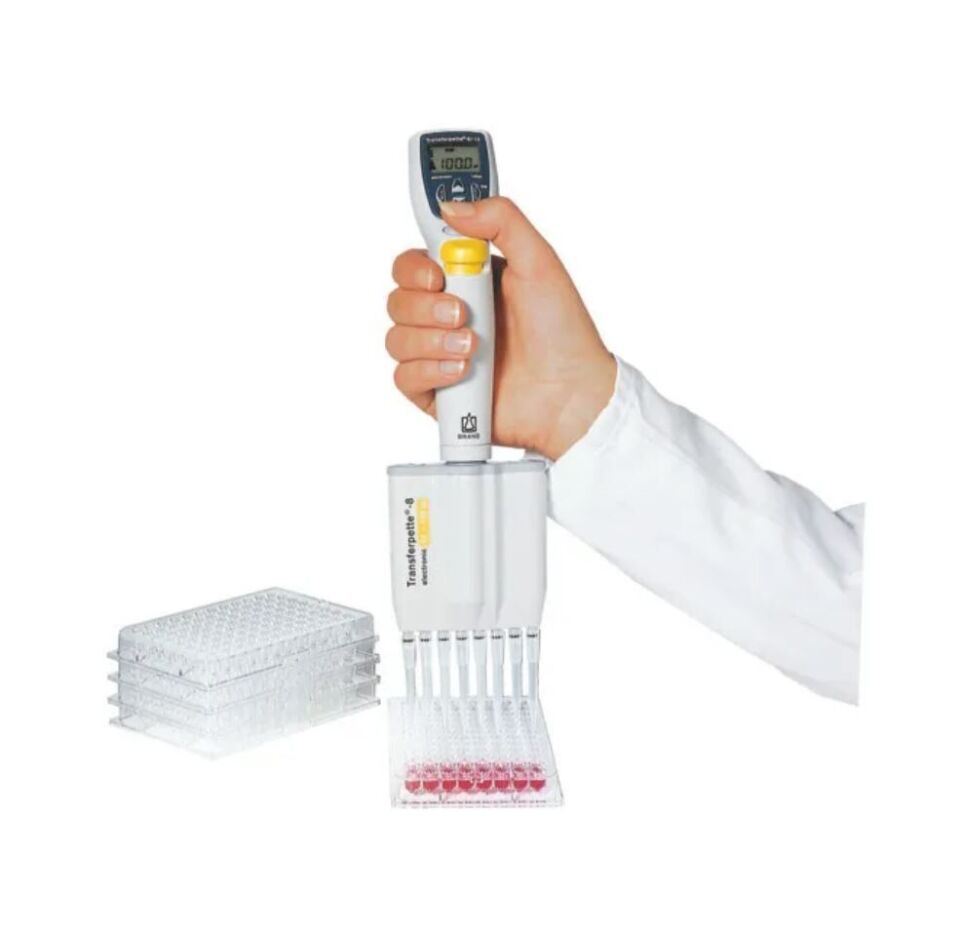 Brand Transferpette-8 Elektronik 8 Kanallı Ayarlanabilir Mikropipet, 10 - 200 µl (705404)
