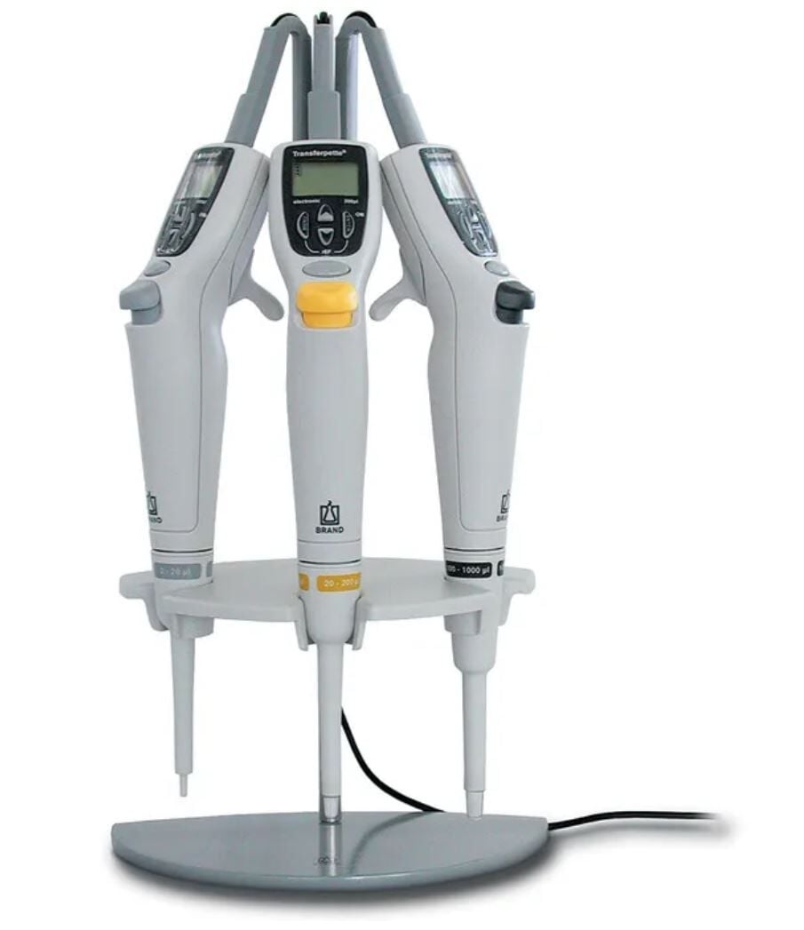 Brand Transferpette Electronic Model Pipet için AC Adaptörlü 3’ lü Pipet Standı, 705390