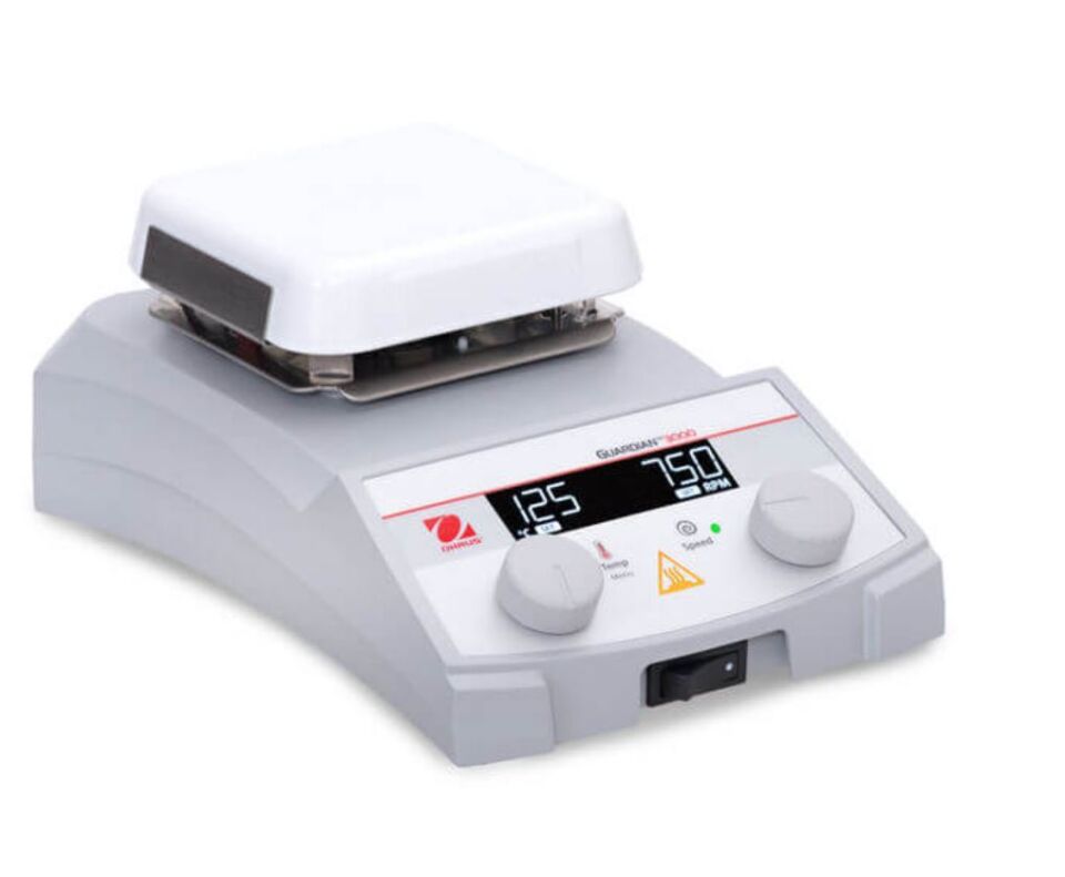 Ohaus Guardian 3000 Serisi e-G31HS04C Model Dijital Isıtıcılı Manyetik Karıştırıcı, 80-1600 rpm, Ortam+5-500°C, 15L Kapasite, 108 × 108 mm Seramik Plate