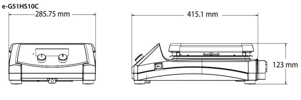 Ohaus Guardian 5000 Serisi e- G51HS10C Model Dijital Isıtıcılı Manyetik Karıştırıcı, 60-1600 rpm, Ortam+5-500°C, 18L Kapasite, 254 x 254 mm Seramik Plate