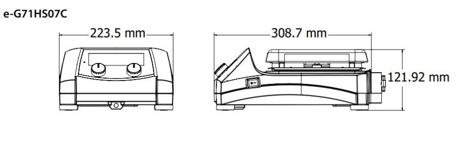 Ohaus Guardian 7000 Serisi e-G71HS07C Model Dijital Isıtıcılı Manyetik Karıştırıcı, 60-1600 rpm, Ortam+5-500°C, 15L Kapasite, 178 x 178 mm Seramik Plate