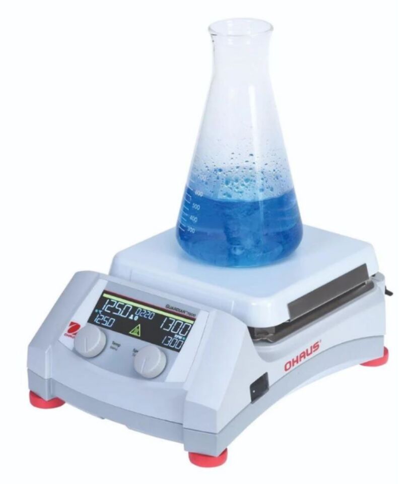 Ohaus Guardian 7000 Serisi e-G71HS07C Model Dijital Isıtıcılı Manyetik Karıştırıcı, 60-1600 rpm, Ortam+5-500°C, 15L Kapasite, 178 x 178 mm Seramik Plate