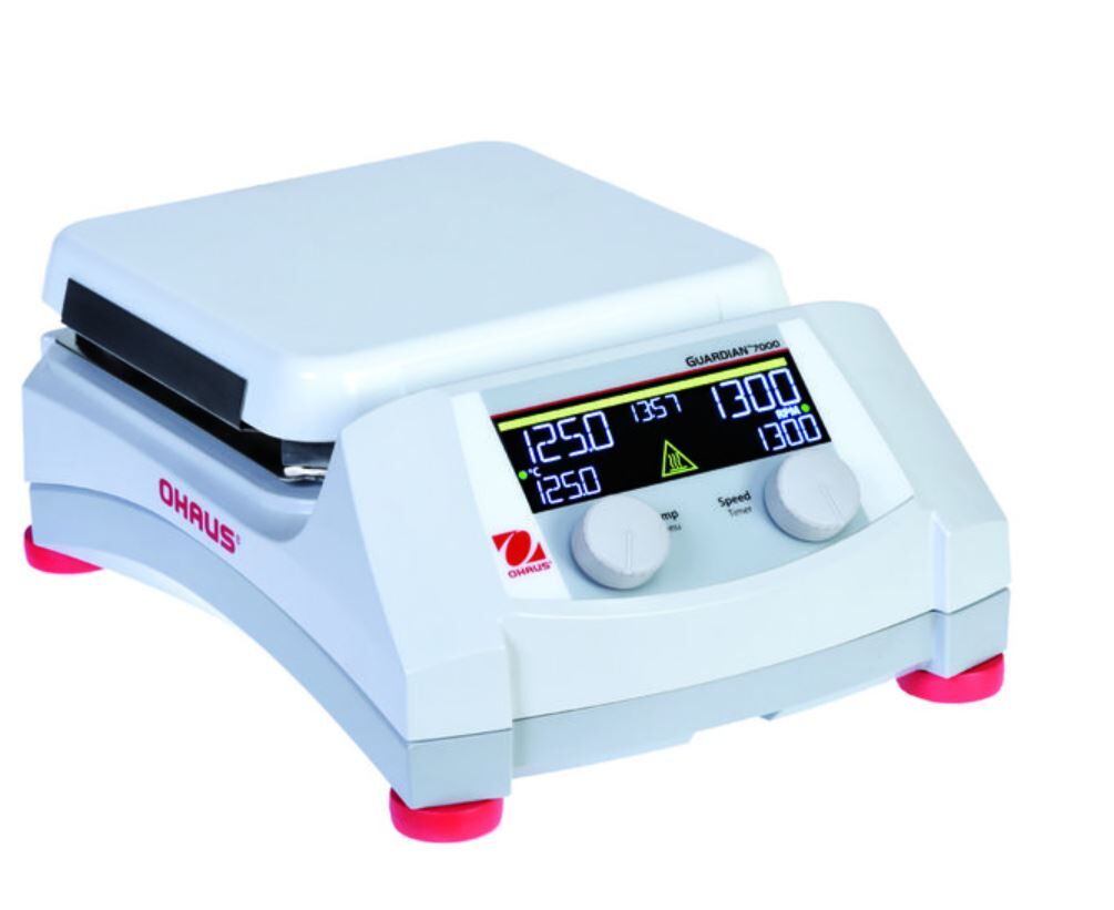 Ohaus Guardian 7000 Serisi e-G71HS07C Model Dijital Isıtıcılı Manyetik Karıştırıcı, 60-1600 rpm, Ortam+5-500°C, 15L Kapasite, 178 x 178 mm Seramik Plate