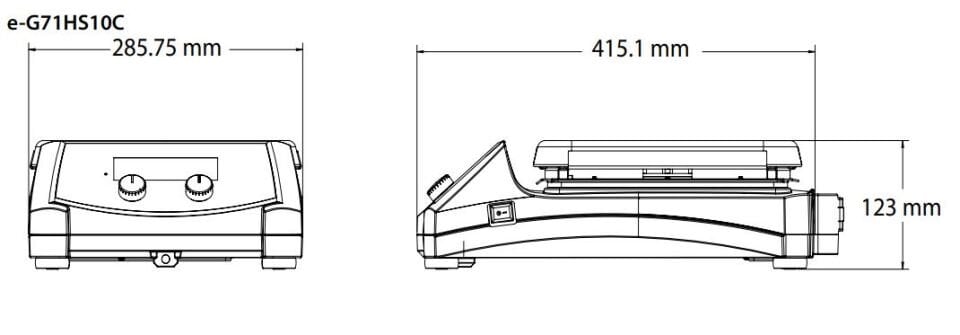 Ohaus Guardian 7000 Serisi e-G71HS10C Model Dijital Isıtıcılı Manyetik Karıştırıcı, 60-1600 rpm, Ortam+5-500°C, 18L Kapasite, 254 x 254 mm Seramik Plate