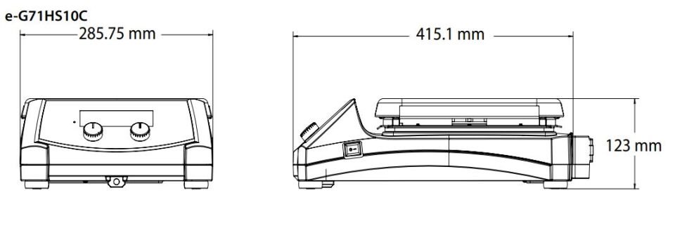 Ohaus Guardian 7000 Serisi e-G71HS10C Model Dijital Isıtıcılı Manyetik Karıştırıcı, 60-1600 rpm, Ortam+5-500°C, 18L Kapasite, 254 x 254 mm Seramik Plate