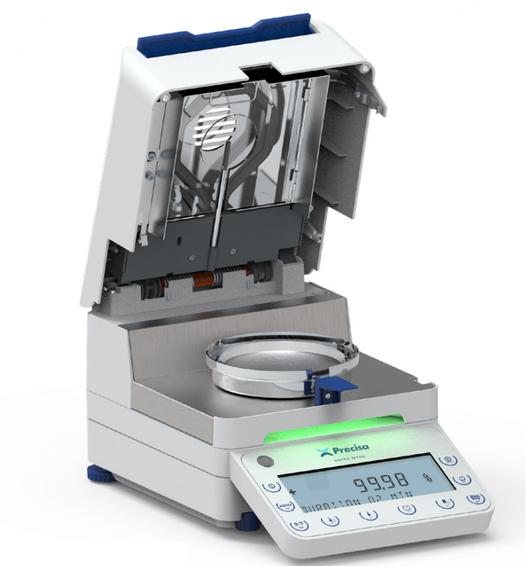 Precisa 350 Serisi PBM60-HR Model Nem Tayin Cihazı, 124 g Kapasite, 50 - 230°C Sıcaklık Aralığı
