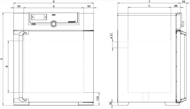 Memmert UN110 Model Etüv, Doğal Hava Dolaşımlı, 108 Litre, Ortam Sıcaklığı+5 - 300°C