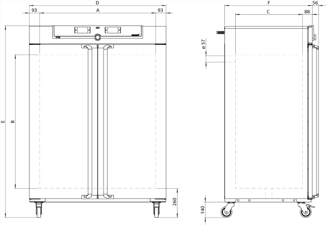 Memmert UN750Plus Model Etüv, Doğal Hava Dolaşımlı, 749 Litre, Ortam Sıcaklığı+5 - 300°C