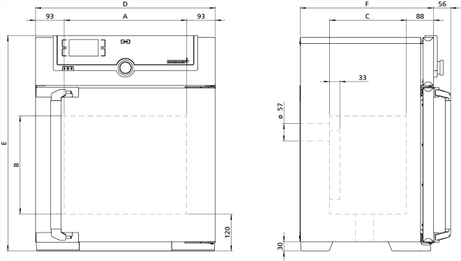 Memmert UF30 Model Fanlı Etüv, 32 Litre, Ortam Sıcaklığı+10 - 300°C | Zorlamalı Hava Sirkülasyonlu Laboratuvar Etüvü