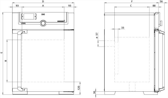 Memmert UF55 Model Fanlı Etüv, 53 Litre, Ortam Sıcaklığı+10 - 300°C | Zorlamalı Hava Sirkülasyonlu Laboratuvar Etüvü