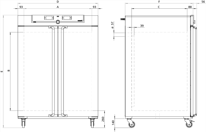 Memmert UF1060Plus Model Fanlı Etüv, 1060 Litre, Ortam Sıcaklığı+10 - 300°C | Zorlamalı Hava Sirkülasyonlu Laboratuvar Etüvü