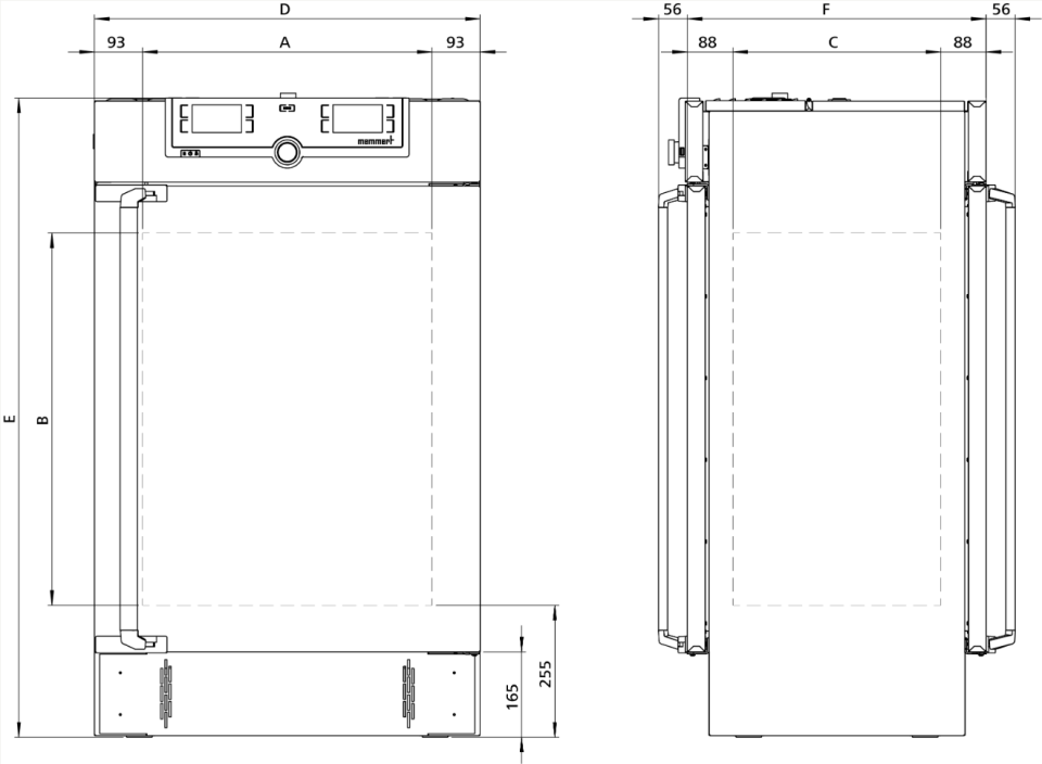 Memmert UF160TS Model Pass-Through (Geçişli) Etüv, 161 Litre, Ortam Sıcaklığı+10 - 250°C | Temiz Oda ve Kontrollü Isıtma Uygulamaları